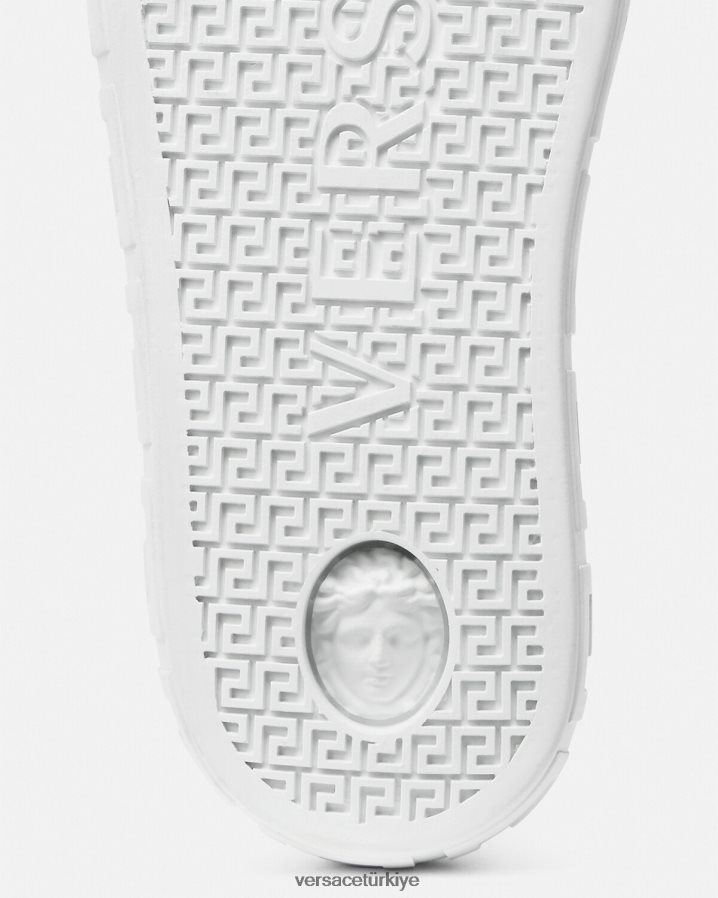 Versace Greca spor ayakkabıları kadınlar siyah beyaz ayakkabı B0HHR8502