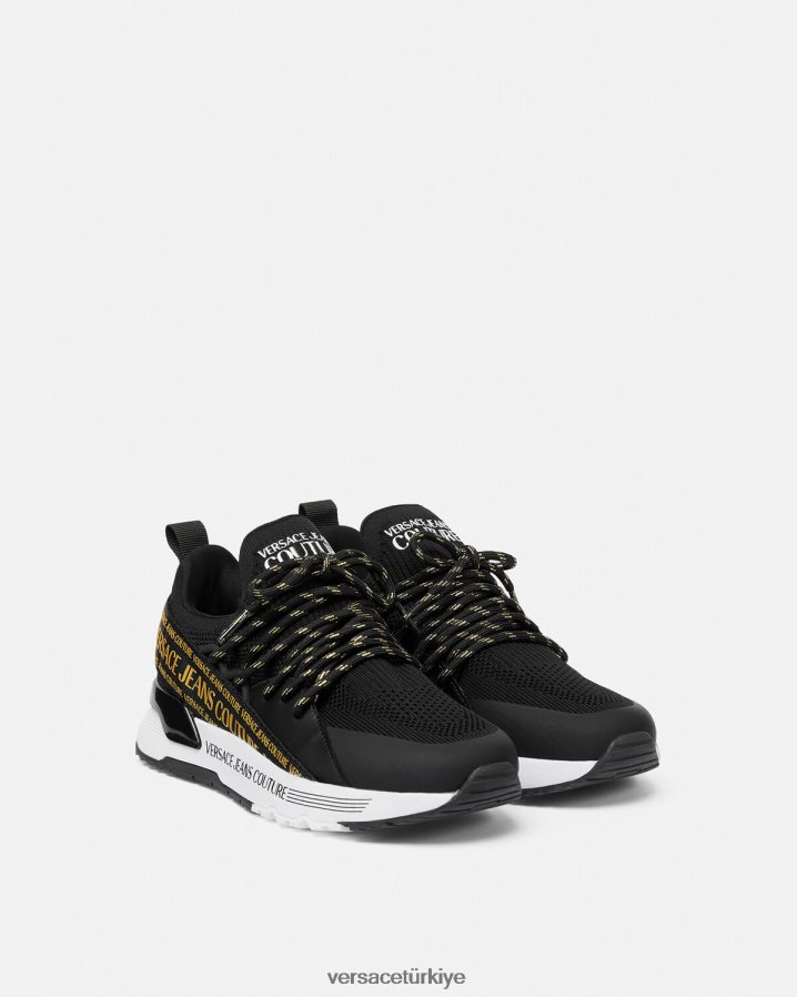 Versace dinamik spor ayakkabı kadınlar siyah altın ayakkabı B0HHR82256