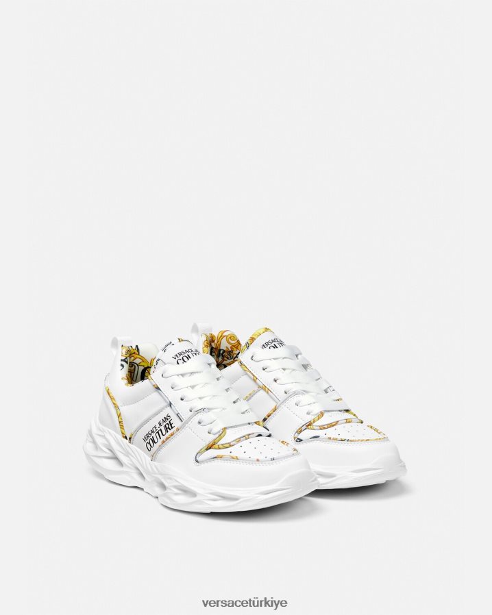 Versace logo couture okinawa spor ayakkabıları kadınlar beyaz ayakkabı B0HHR82302