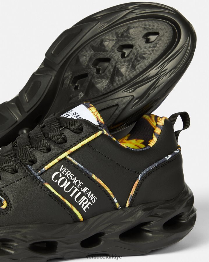 Versace logo couture okinawa spor ayakkabıları kadınlar siyah ayakkabı B0HHR82303