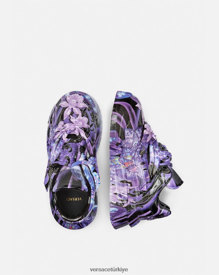 Versace orkide barocco odissea spor ayakkabı kadınlar menekşe ve baskı ayakkabı B0HHR8512