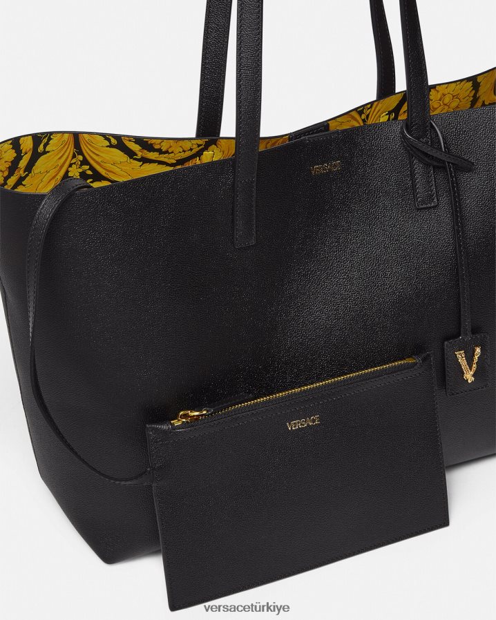 Versace Virtus çantası kadınlar siyah çanta B0HHR8379