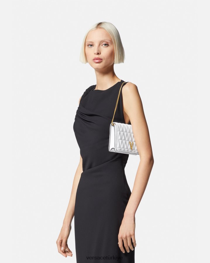 Versace Virtus debriyajı kadınlar beyaz çanta B0HHR8371