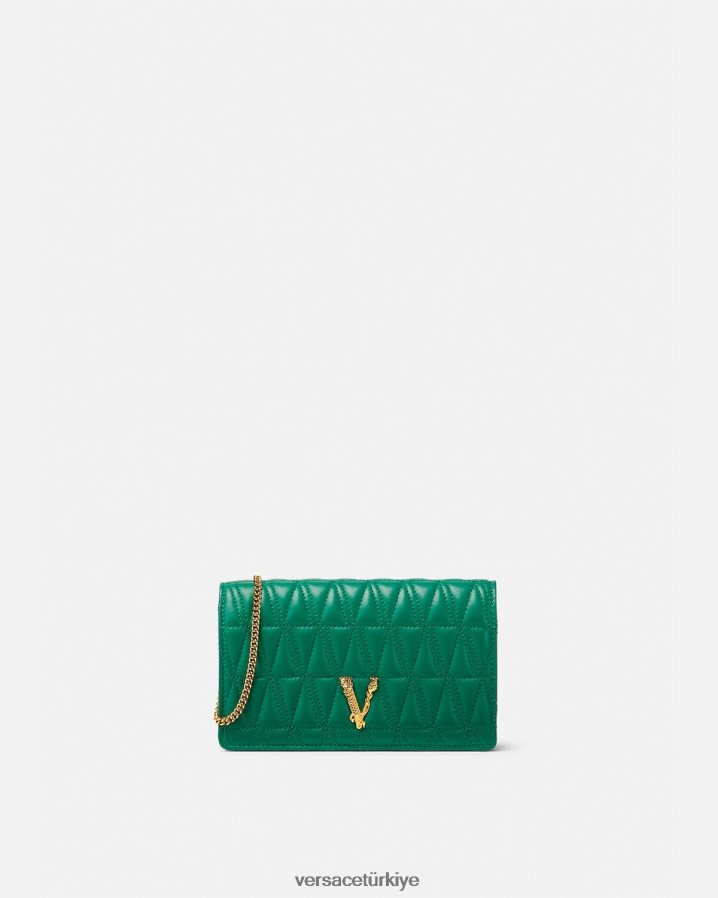 Versace Virtus debriyajı kadınlar yeşil çanta B0HHR8370