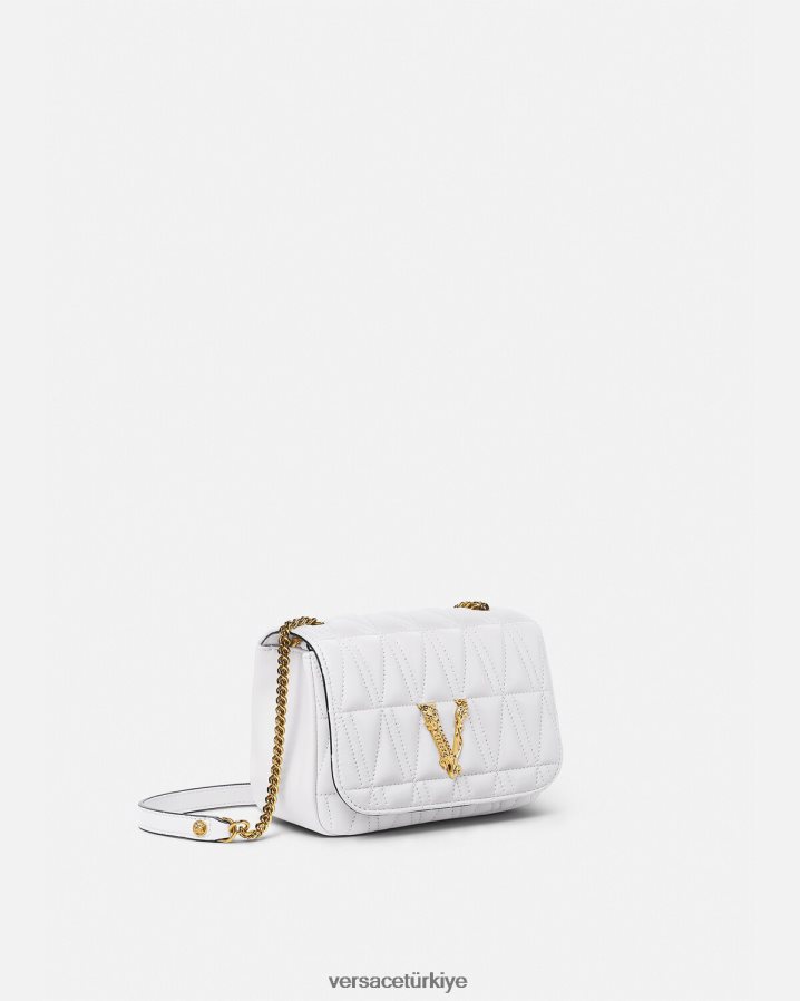 Versace Virtus küçük omuz çantası kadınlar beyaz çanta B0HHR8368