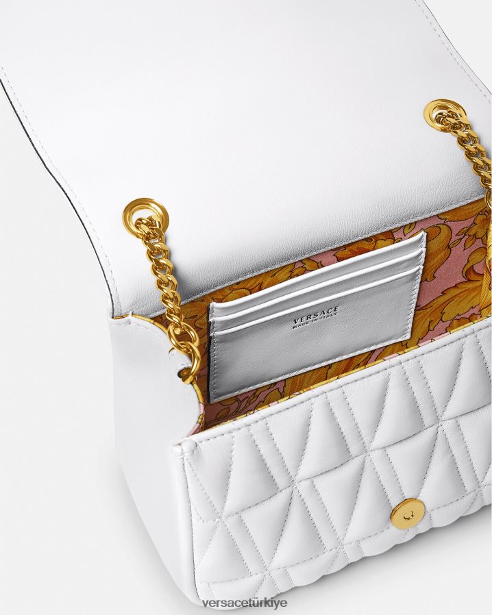 Versace Virtus küçük omuz çantası kadınlar beyaz çanta B0HHR8368