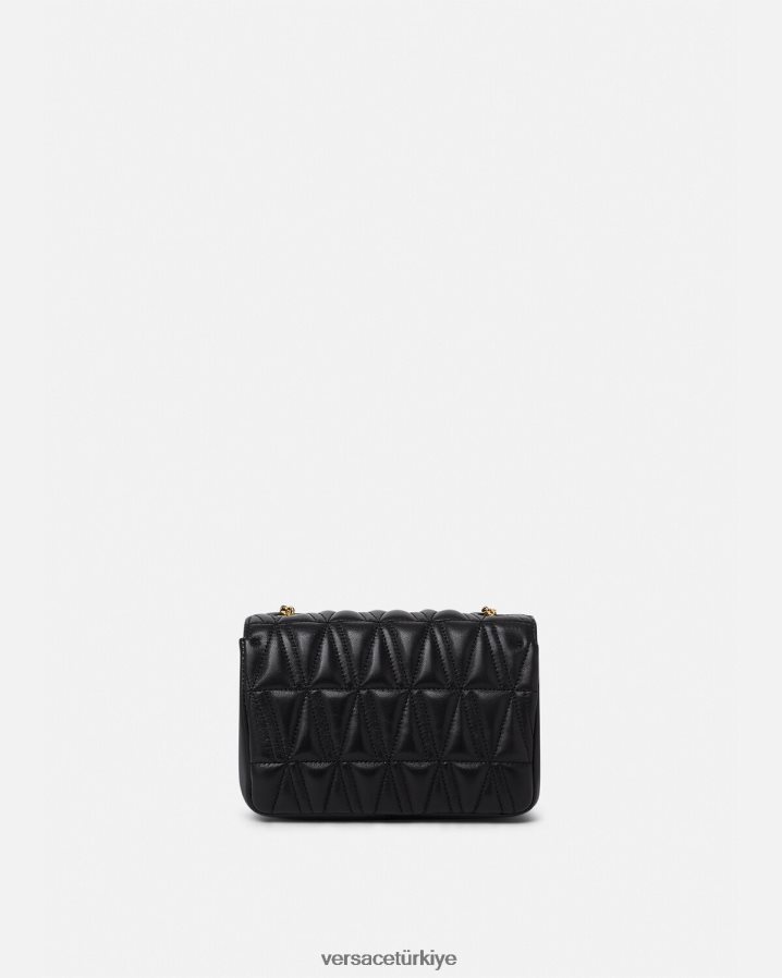 Versace Virtus küçük omuz çantası kadınlar siyah çanta B0HHR8367