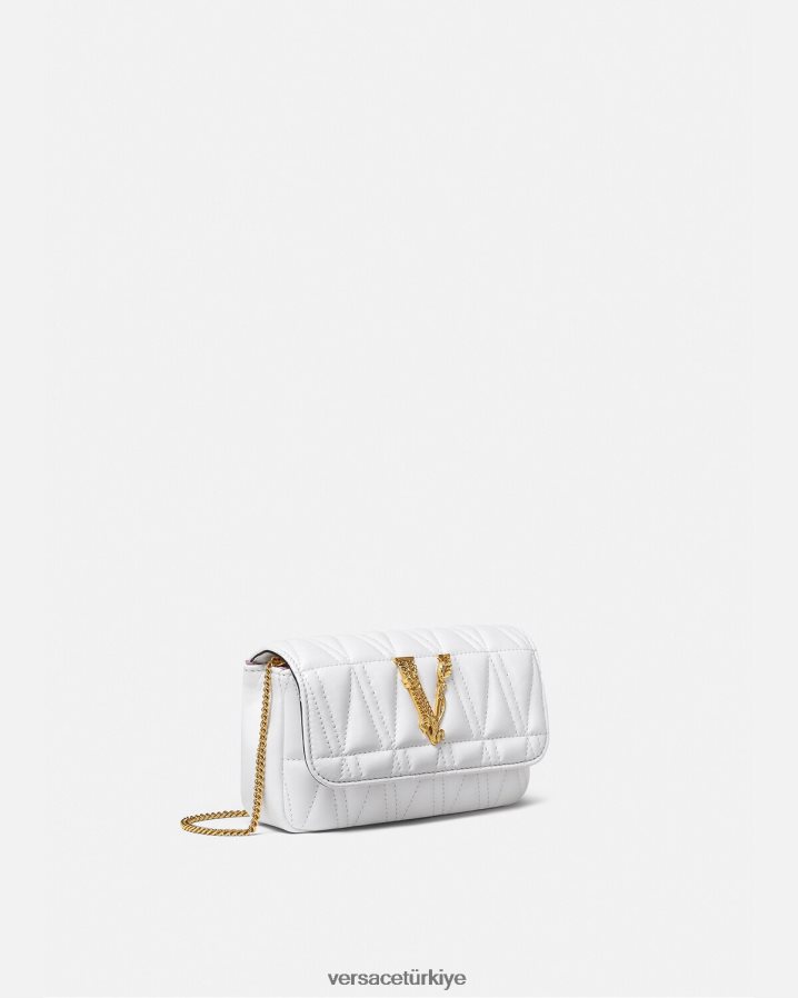 Versace Virtus mini çanta kadınlar beyaz çanta B0HHR8375