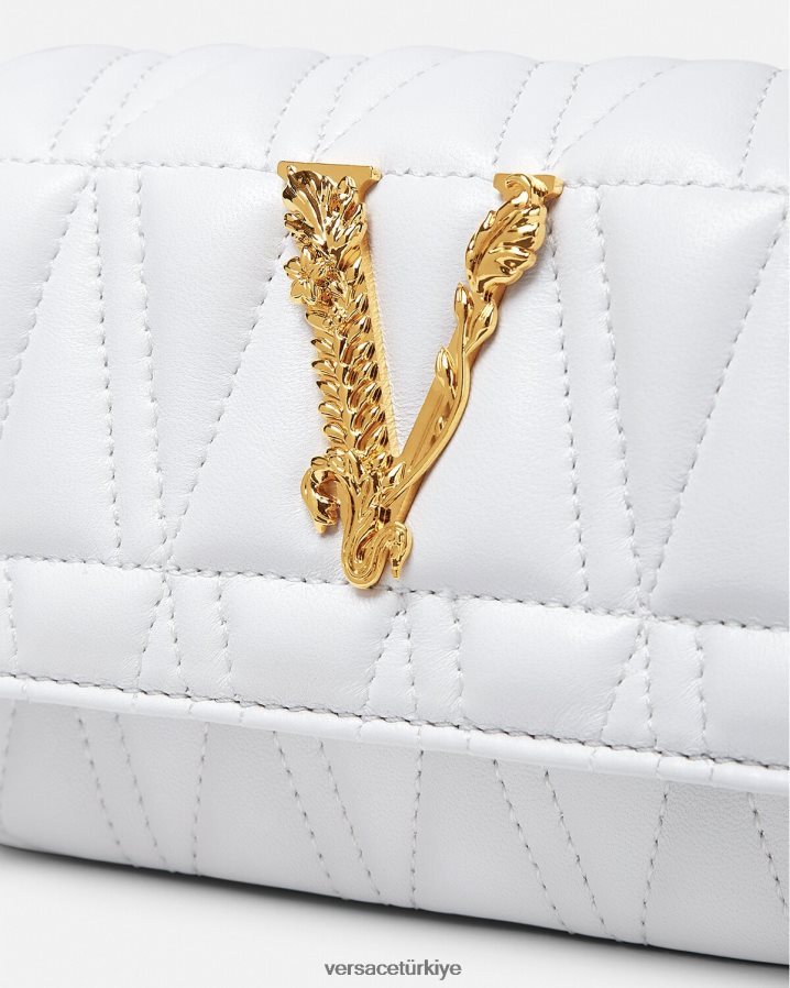 Versace Virtus mini çanta kadınlar beyaz çanta B0HHR8375