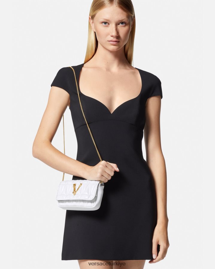 Versace Virtus mini çanta kadınlar beyaz çanta B0HHR8375