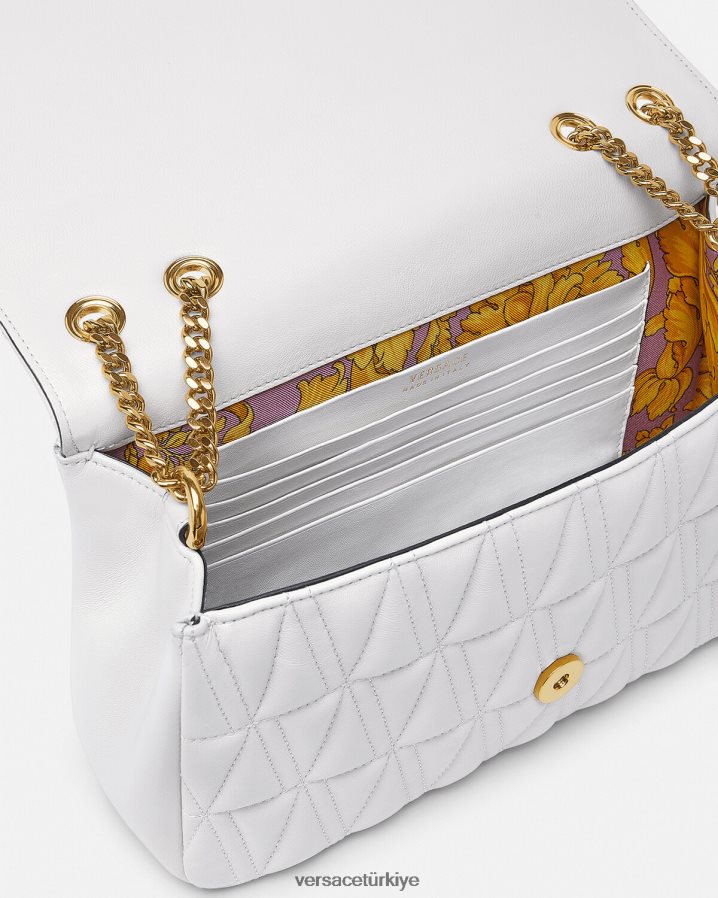 Versace Virtus omuz çantası kadınlar beyaz çanta B0HHR8366