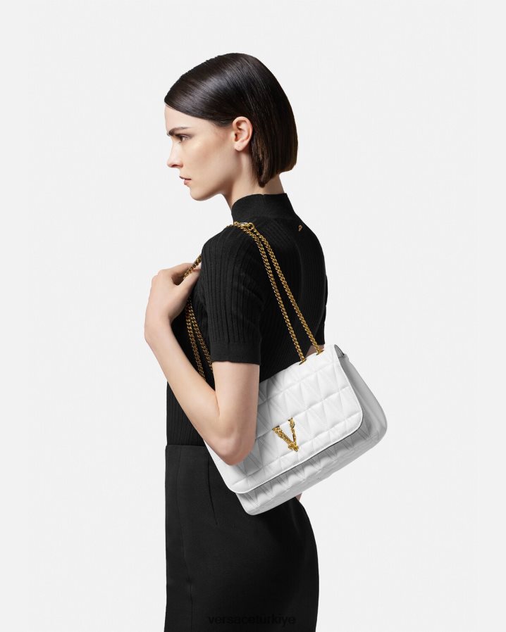 Versace Virtus omuz çantası kadınlar beyaz çanta B0HHR8366