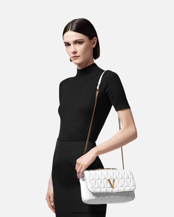 Versace Virtus omuz çantası kadınlar beyaz çanta B0HHR8366