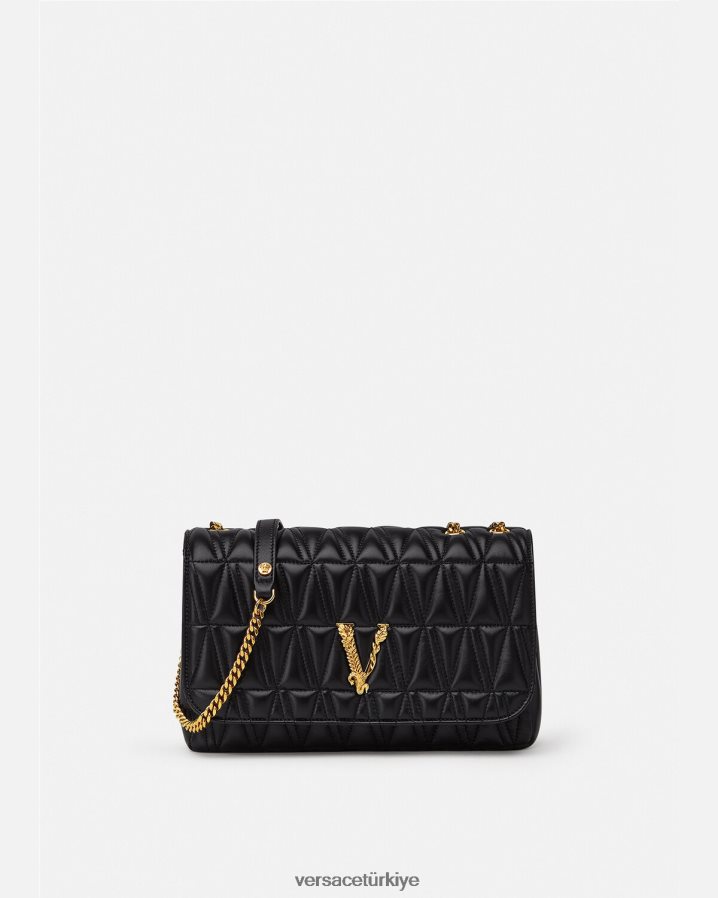 Versace Virtus omuz çantası kadınlar siyah çanta B0HHR8365
