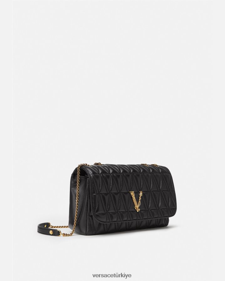 Versace Virtus omuz çantası kadınlar siyah çanta B0HHR8365
