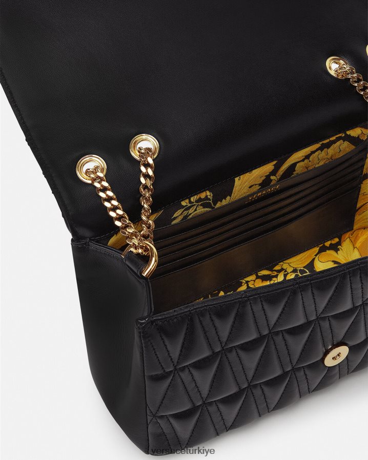 Versace Virtus omuz çantası kadınlar siyah çanta B0HHR8365