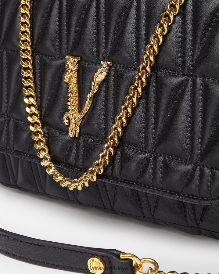 Versace Virtus omuz çantası kadınlar siyah çanta B0HHR8365
