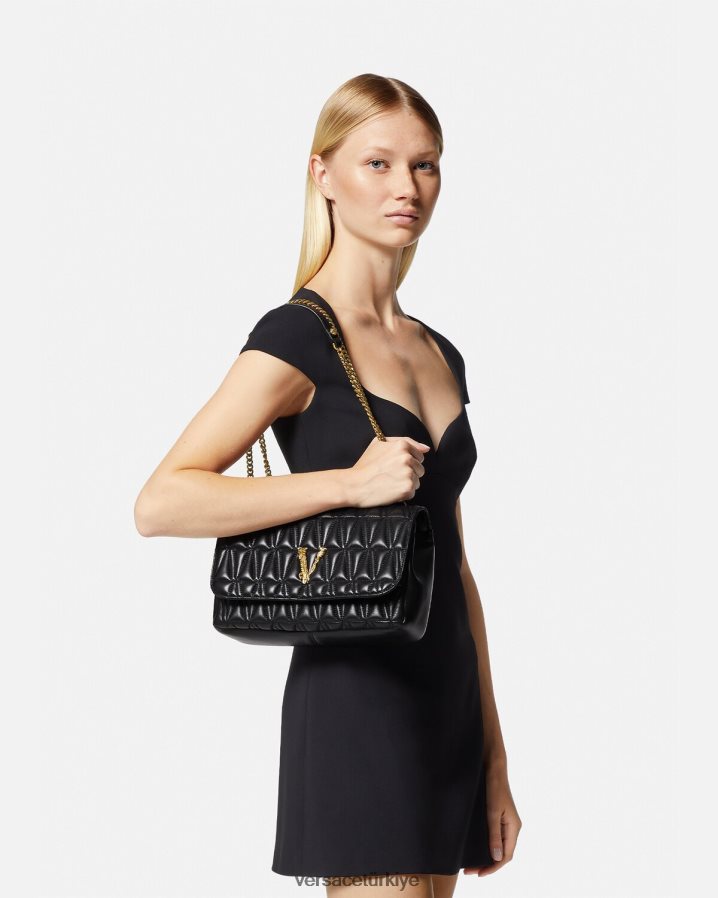 Versace Virtus omuz çantası kadınlar siyah çanta B0HHR8365