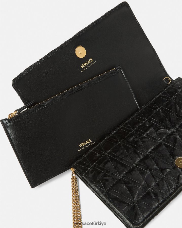 Versace kadife erdem debriyaj kadınlar siyah çanta B0HHR8378