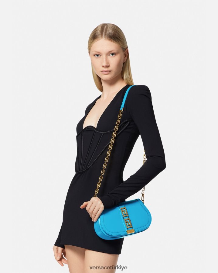 Versace Greca tanrıçası omuz çantası kadınlar dv mavi çanta B0HHR8266