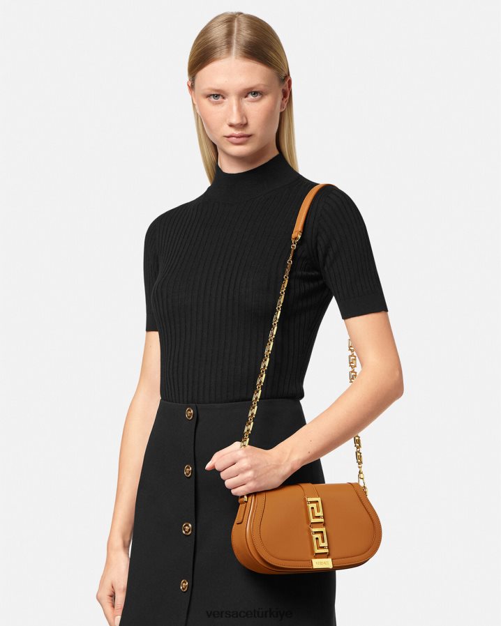 Versace Greca tanrıçası omuz çantası kadınlar karamel çanta B0HHR8249