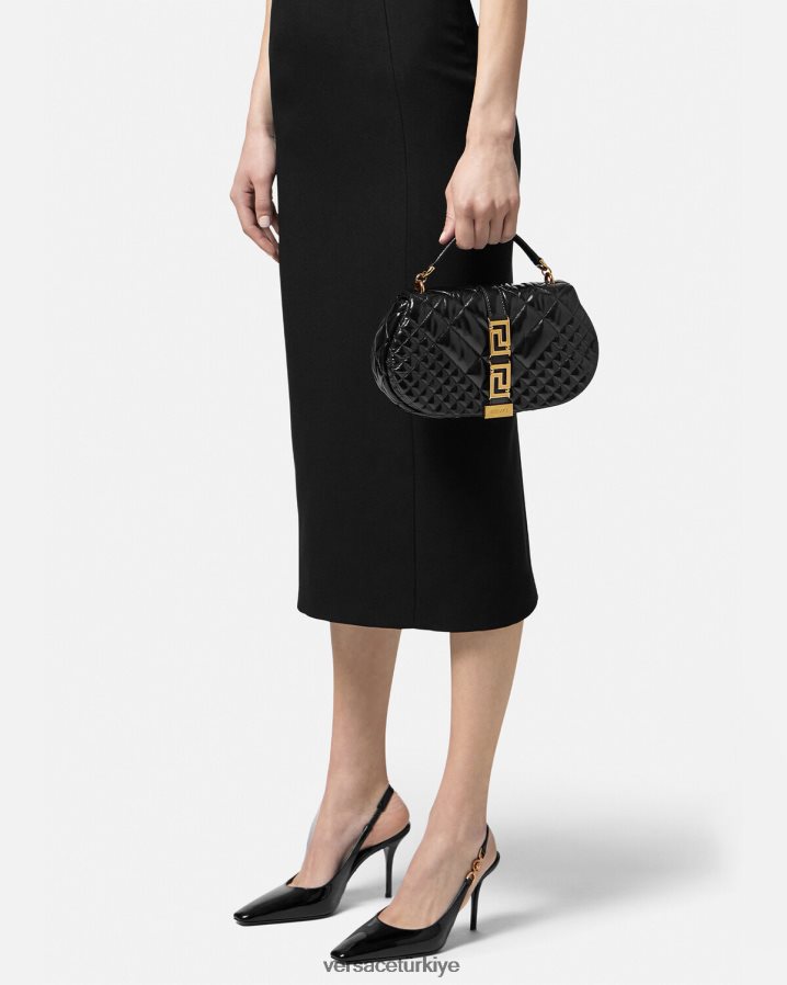 Versace Greca tanrıçası omuz çantası kadınlar siyah çanta B0HHR8246