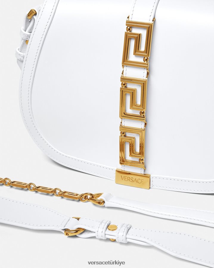 Versace greca tanrıçası büyük omuz çantası kadınlar beyaz çanta B0HHR8255