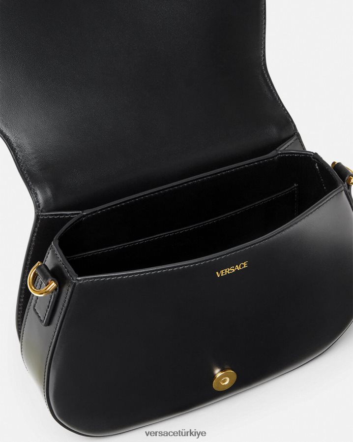 Versace greca tanrıçası büyük omuz çantası kadınlar siyah çanta B0HHR8254