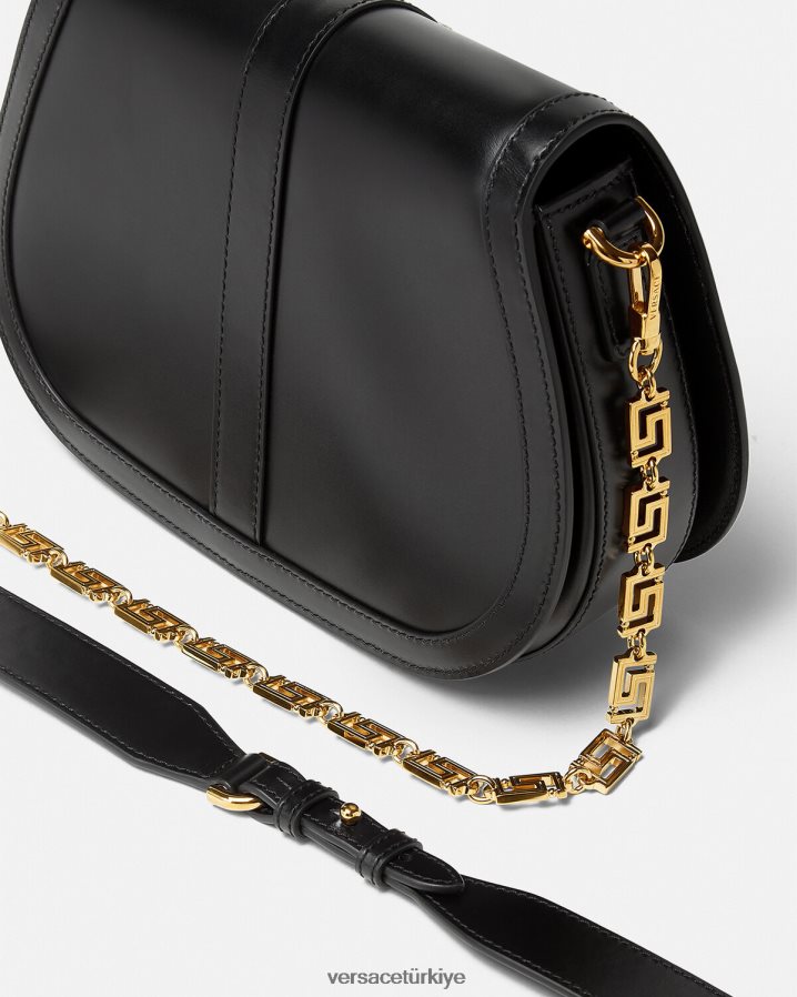 Versace greca tanrıçası büyük omuz çantası kadınlar siyah çanta B0HHR8254