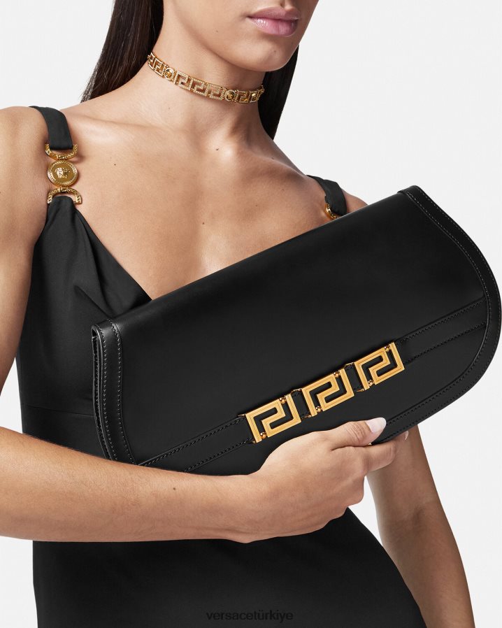 Versace greca tanrıçası debriyajı kadınlar siyah çanta B0HHR8261