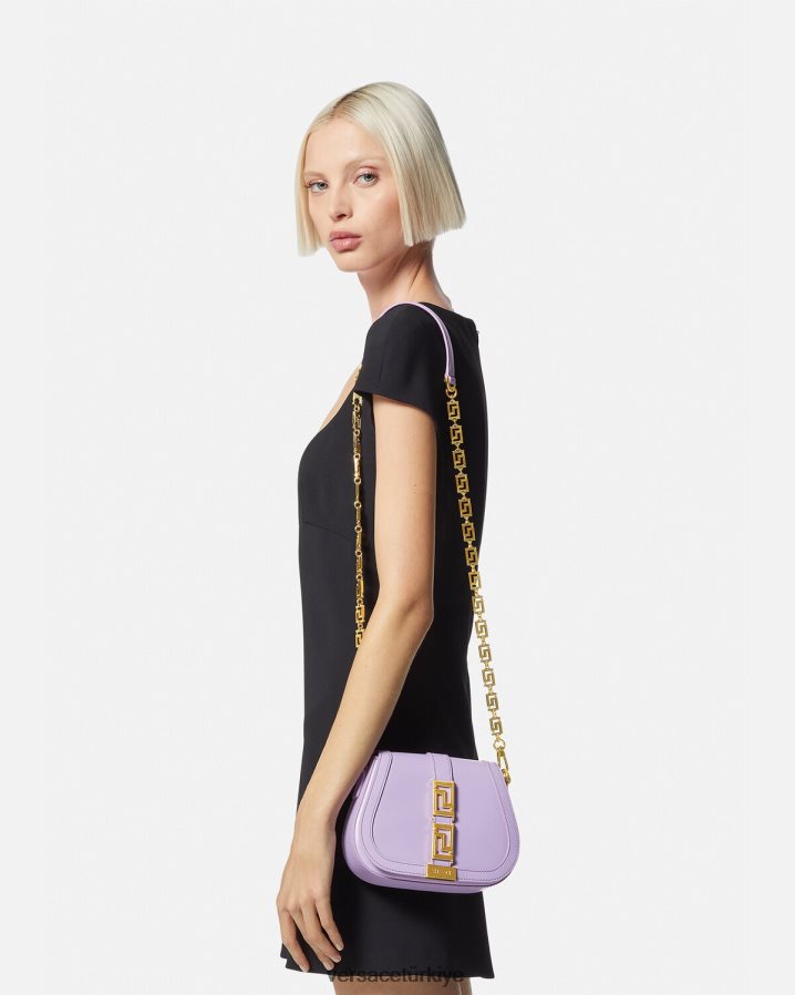 Versace greca tanrıçası küçük omuz çantası kadınlar leylak çanta B0HHR8263