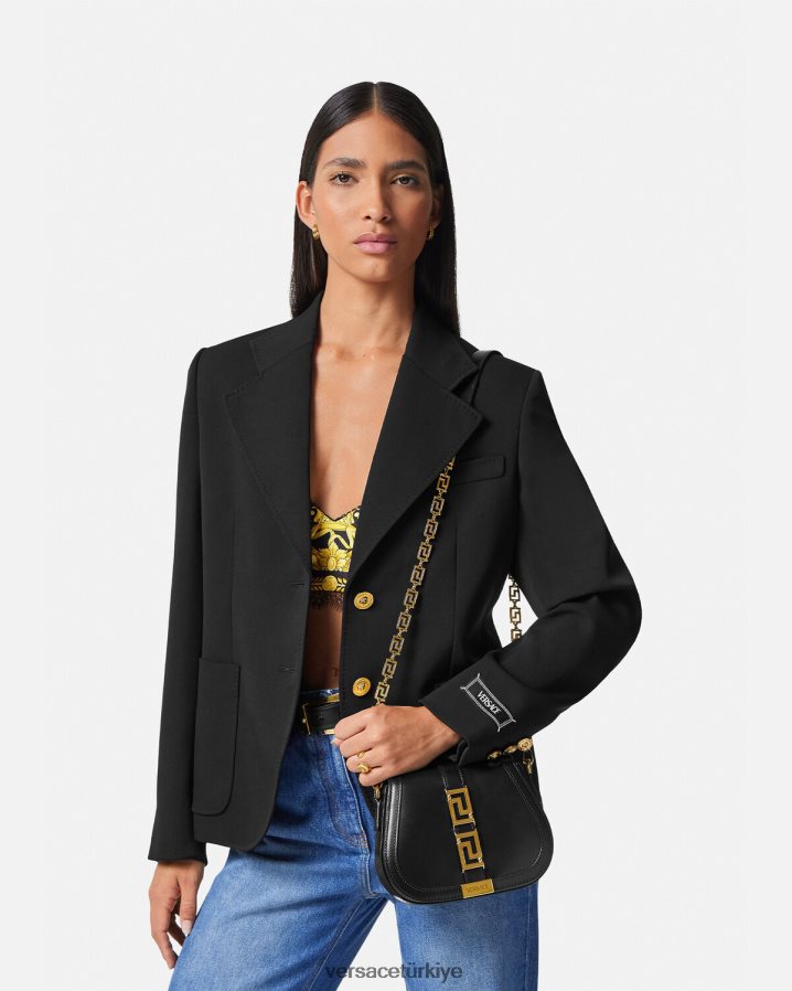 Versace greca tanrıçası küçük omuz çantası kadınlar siyah çanta B0HHR8260