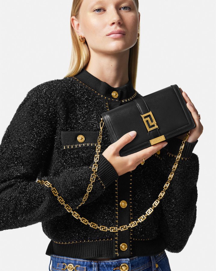 Versace greca tanrıçası mini çanta kadınlar siyah çanta B0HHR8256