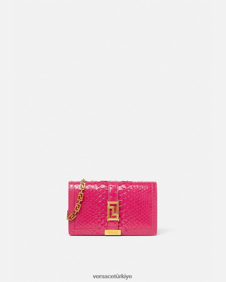 Versace greca tanrıçası python mini çanta kadınlar pembe çanta B0HHR8258