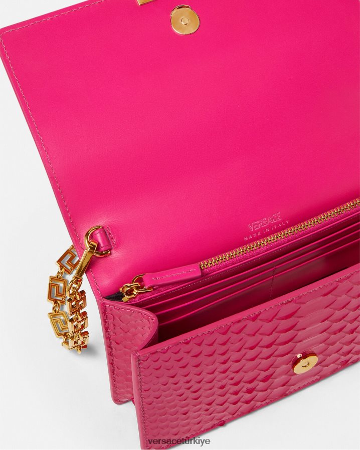 Versace greca tanrıçası python mini çanta kadınlar pembe çanta B0HHR8258