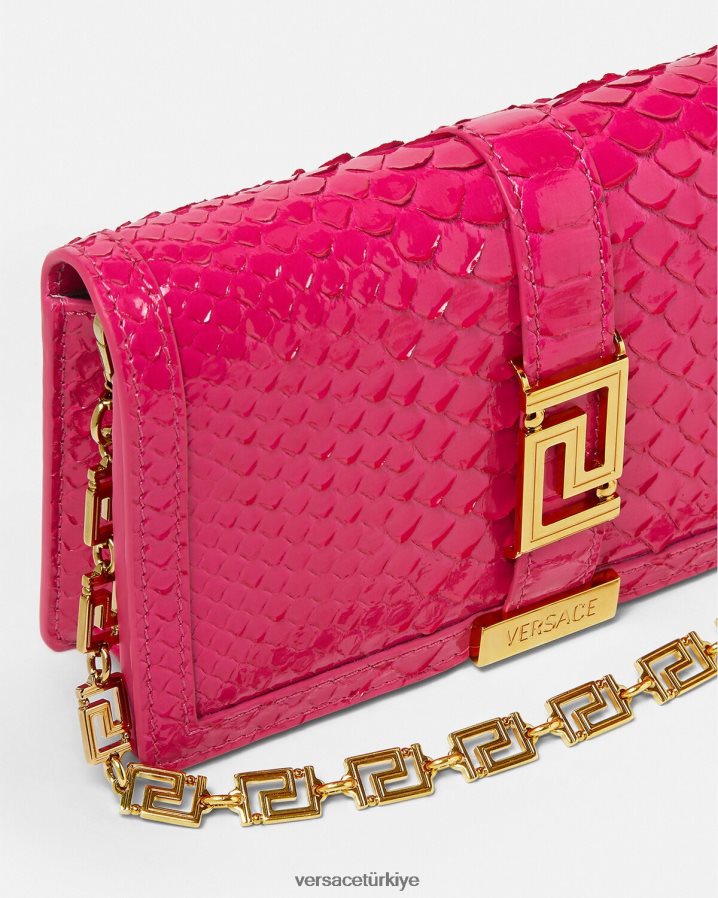 Versace greca tanrıçası python mini çanta kadınlar pembe çanta B0HHR8258