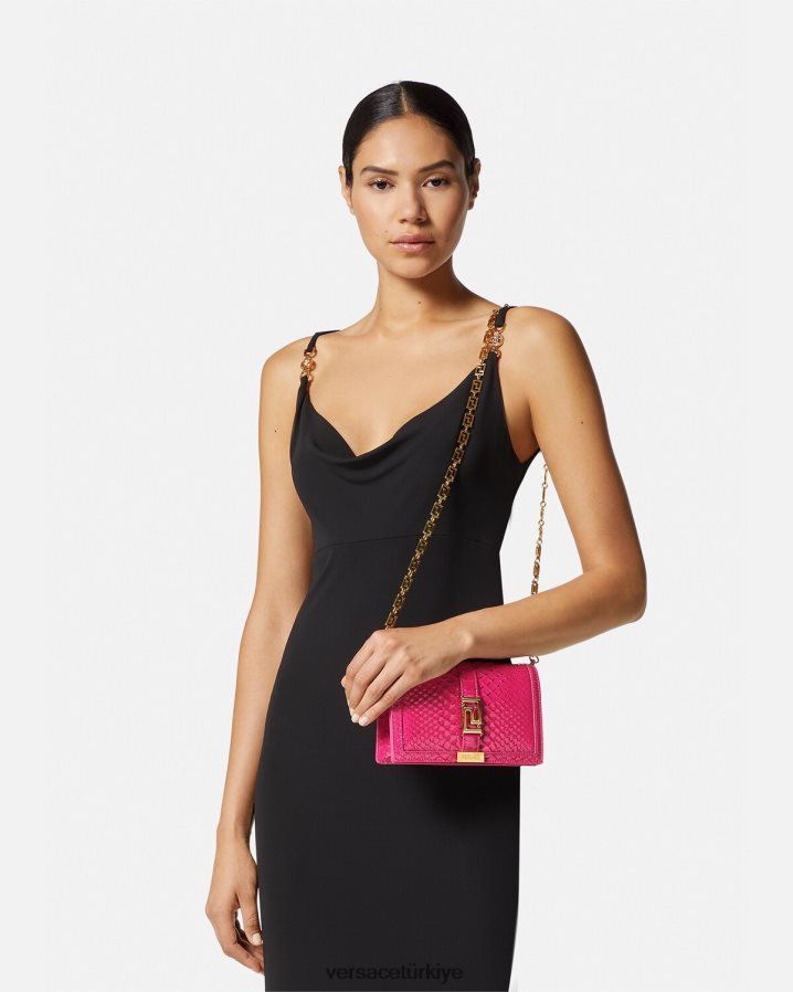 Versace greca tanrıçası python mini çanta kadınlar pembe çanta B0HHR8258