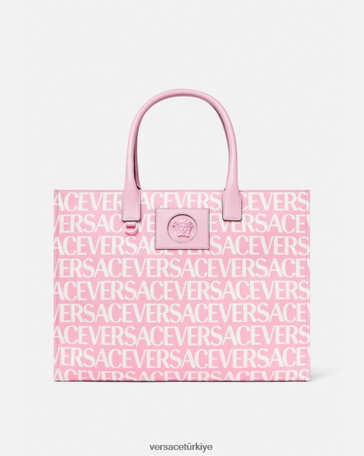Versace allover büyük taşıma çantası kadınlar pembe çanta B0HHR8323
