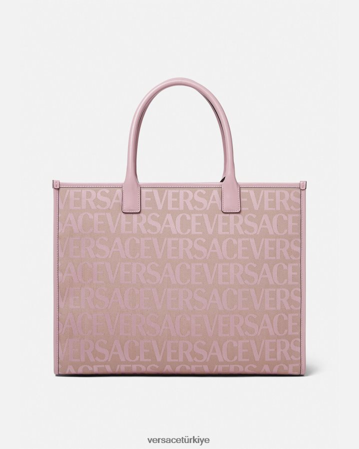 Versace allover büyük taşıma çantası kadınlar pembe ve baskı çanta B0HHR8320