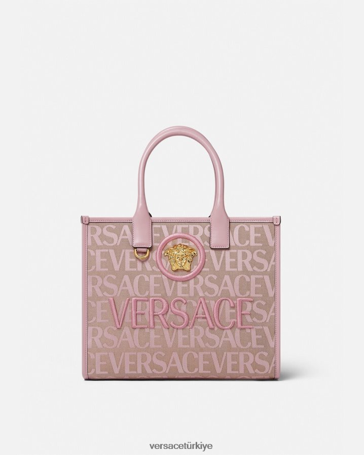 Versace allover küçük taşıma çantası kadınlar pembe ve baskı çanta B0HHR8317