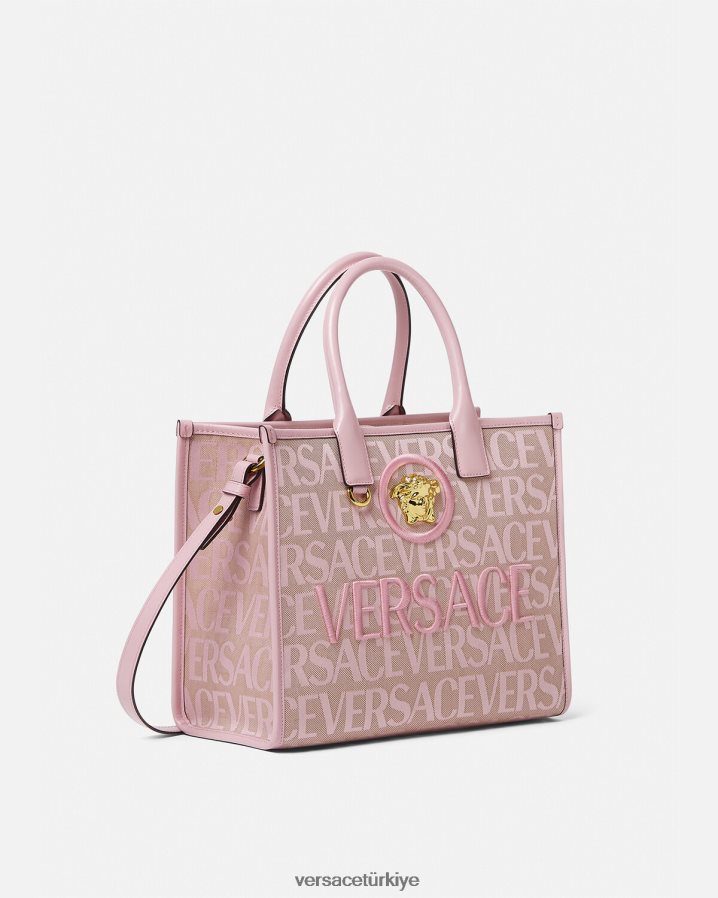 Versace allover küçük taşıma çantası kadınlar pembe ve baskı çanta B0HHR8317