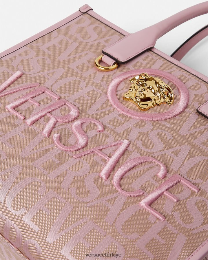 Versace allover küçük taşıma çantası kadınlar pembe ve baskı çanta B0HHR8317