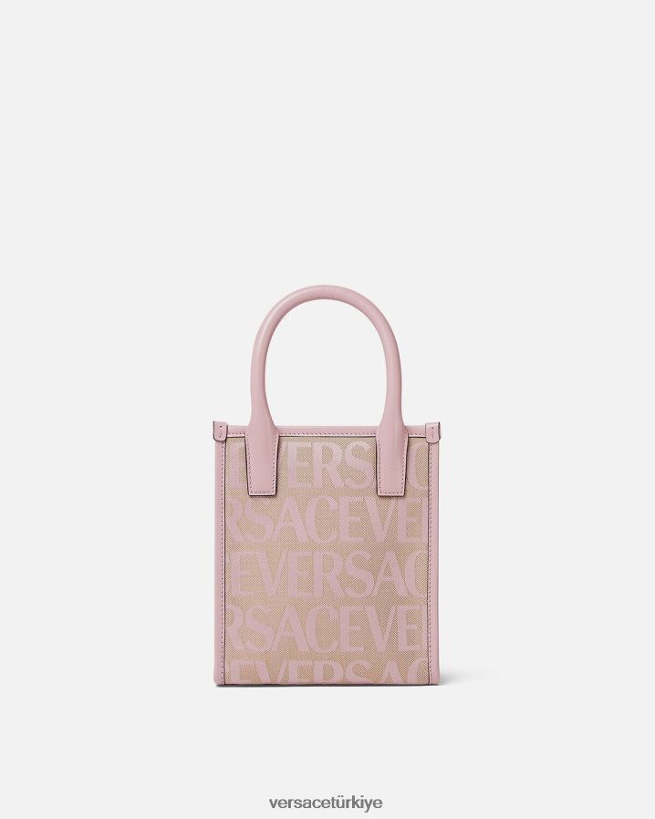 Versace allover mini tote çanta kadınlar pembe ve baskı çanta B0HHR8319