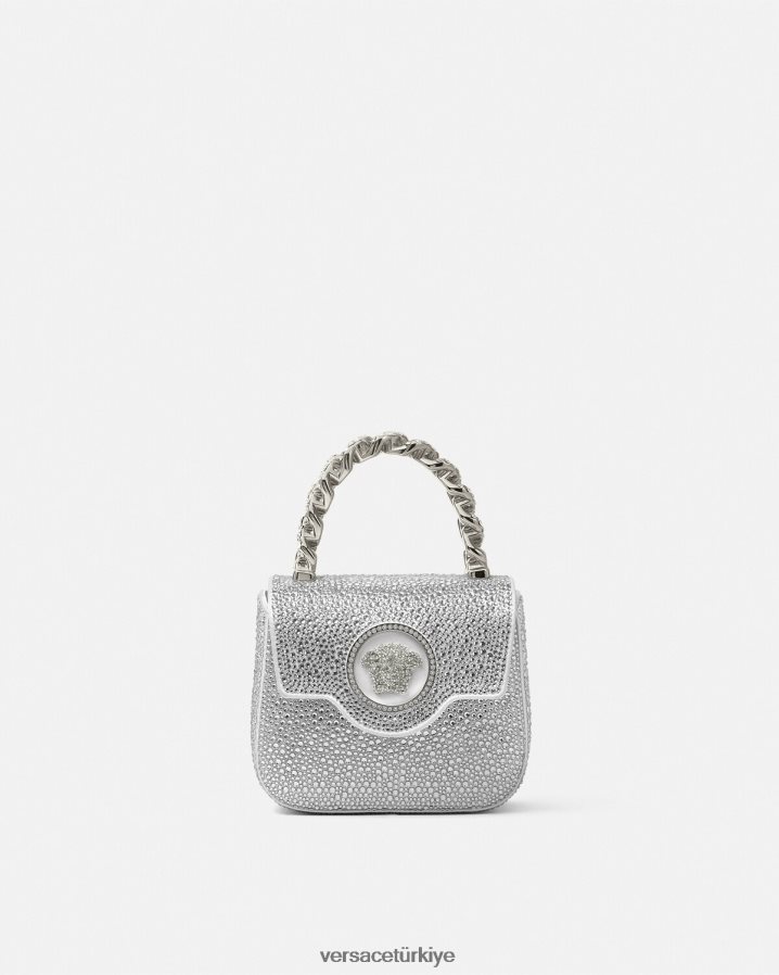 Versace kristal la medusa mini çanta kadınlar beyaz çanta B0HHR8314