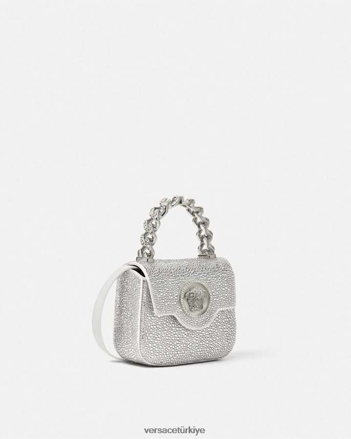 Versace kristal la medusa mini çanta kadınlar beyaz çanta B0HHR8314