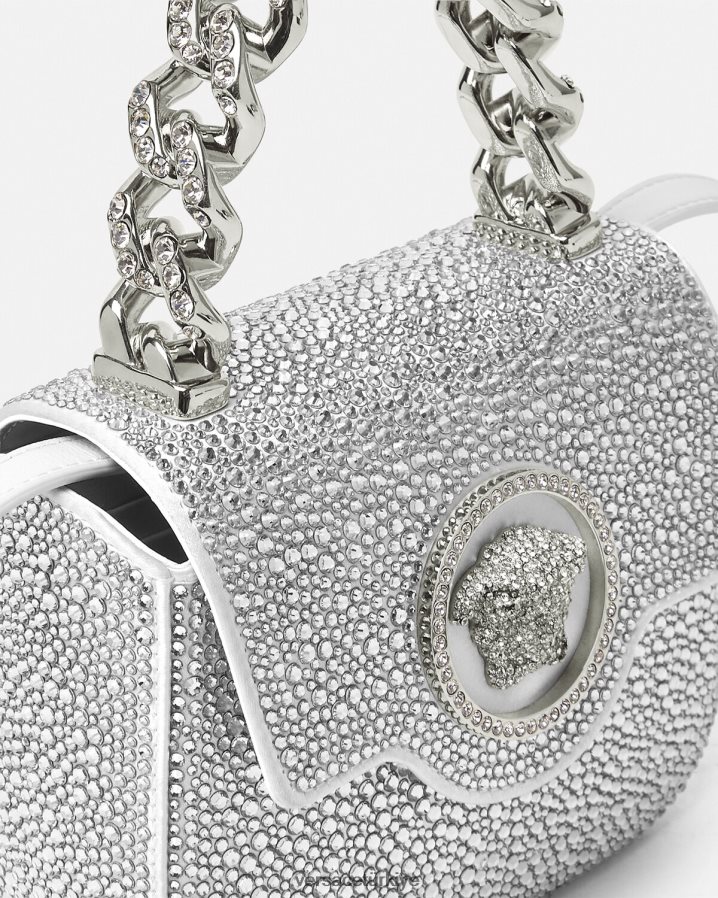 Versace kristal la medusa mini çanta kadınlar beyaz çanta B0HHR8314