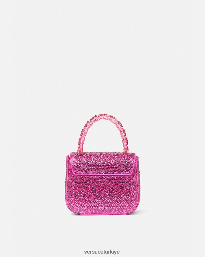 Versace kristal la medusa mini çanta kadınlar fuşya çanta B0HHR8315
