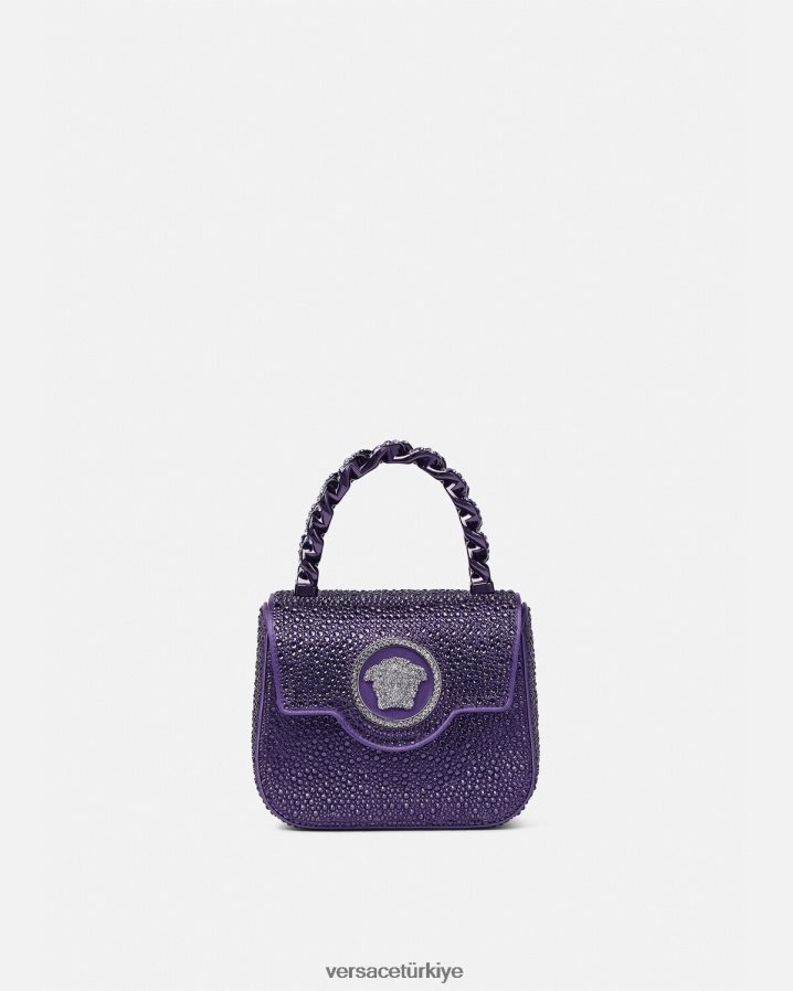 Versace kristal la medusa mini çanta kadınlar menekşe çanta B0HHR8360