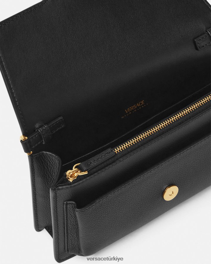 Versace la medusa çapraz askılı çanta kadınlar siyah çanta B0HHR8346