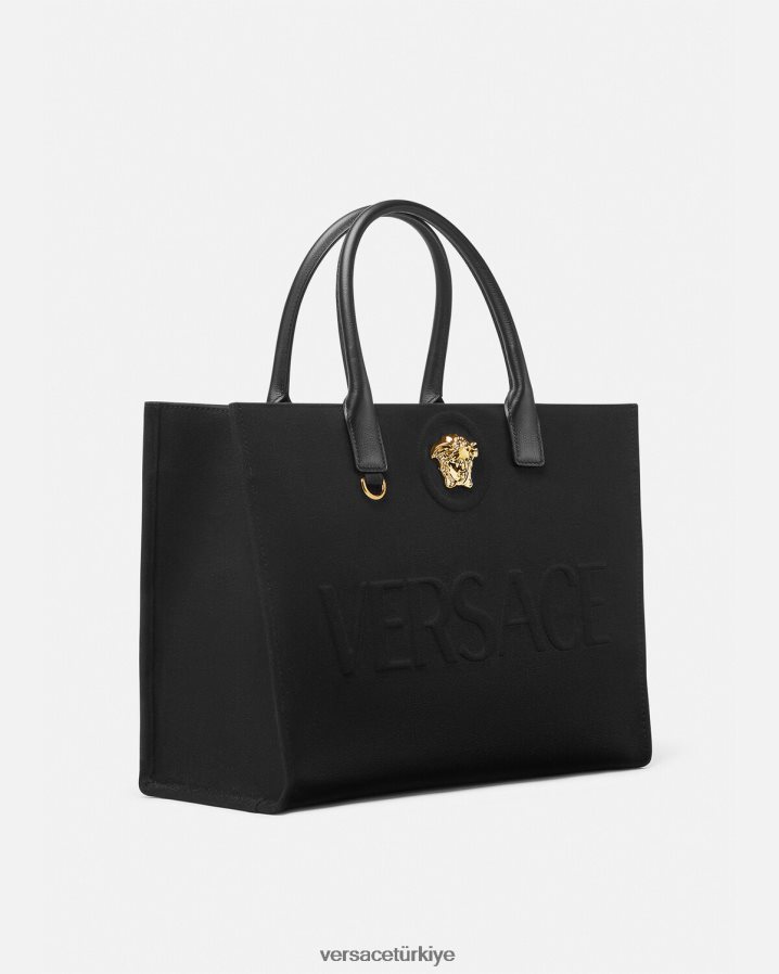 Versace la medusa büyük taşıma çantası kadınlar siyah çanta B0HHR8341